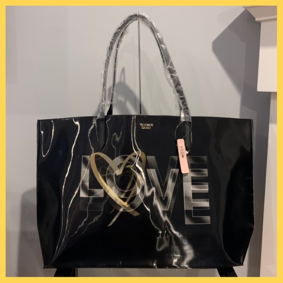Victoria Secret 3D Love Black Tote - Picture 2 of 8